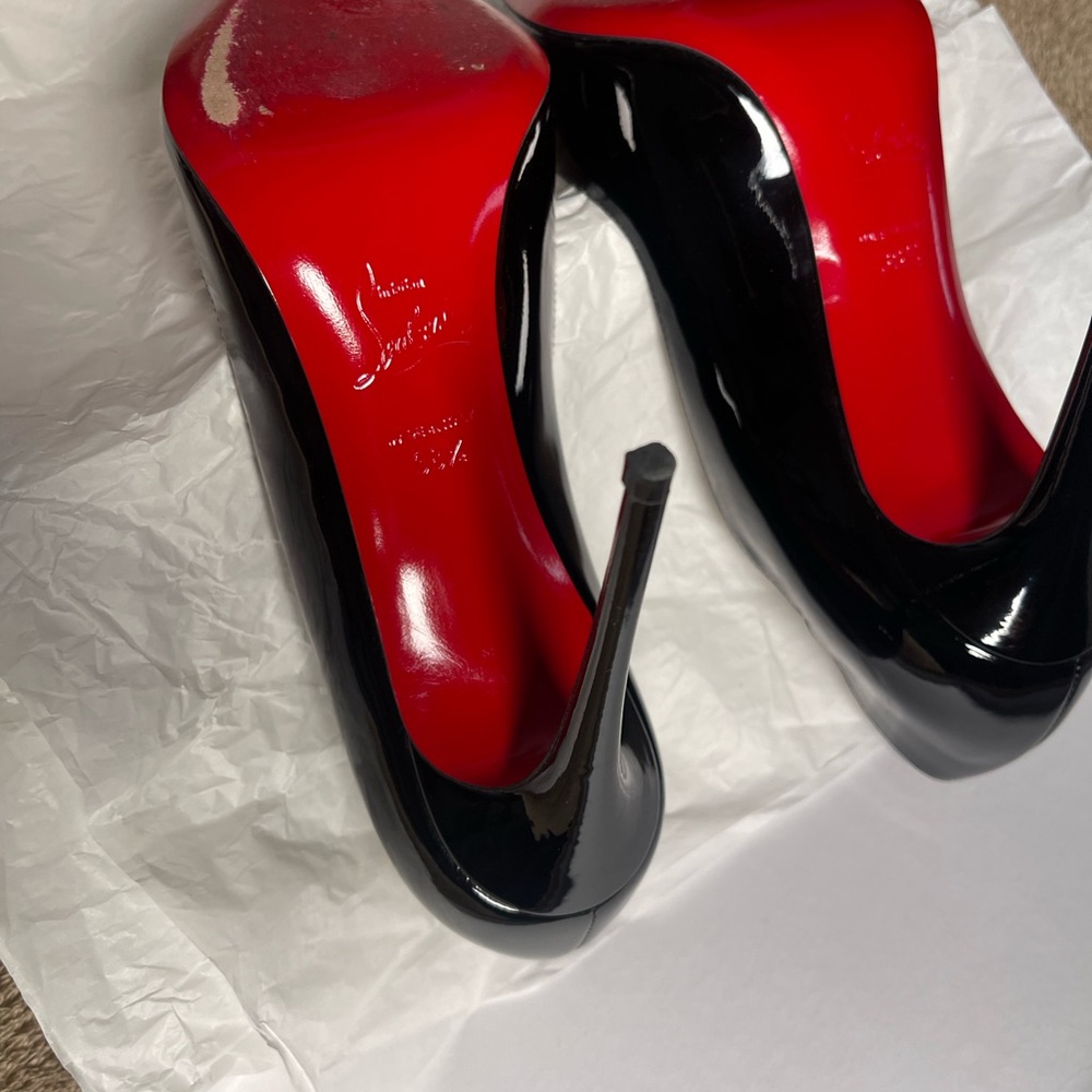 Christian Louboutin ‘Hot Chick’ 100mm Black Patent Leather Pumps US 9.5 EU 38.5 - Picture 11 of 12